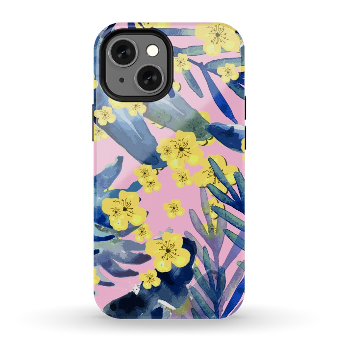 iPhone 13 mini StrongFit Tropical Flower by MUKTA LATA BARUA