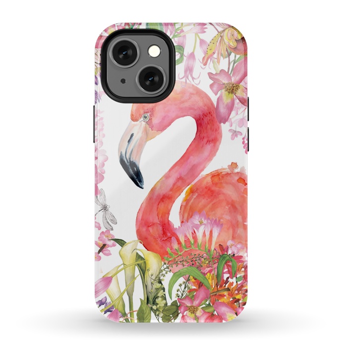 iPhone 13 mini StrongFit Flamingo in Flower Jungle by  Utart