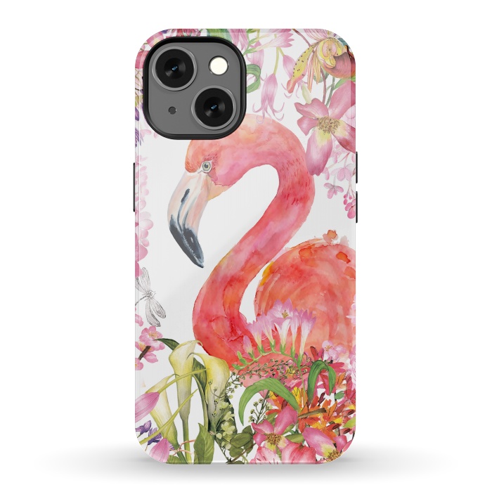 iPhone 13 StrongFit Flamingo in Flower Jungle by  Utart