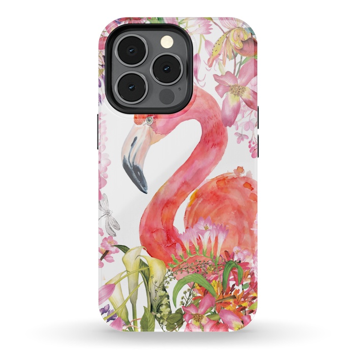 iPhone 13 pro StrongFit Flamingo in Flower Jungle by  Utart