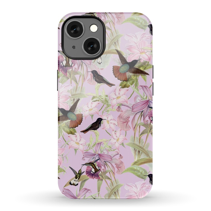 iPhone 13 StrongFit Flower and Bird Jungle  by  Utart