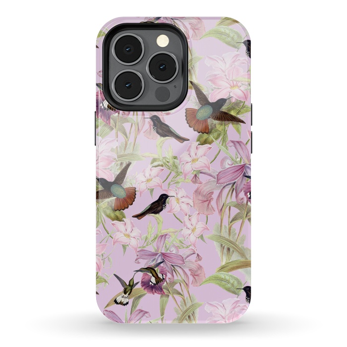 iPhone 13 pro StrongFit Flower and Bird Jungle  by  Utart
