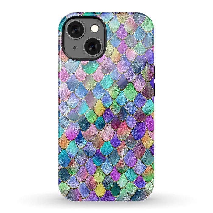 iPhone 13 StrongFit Colorful Carnival Wonky Metal Mermaid Scales by  Utart