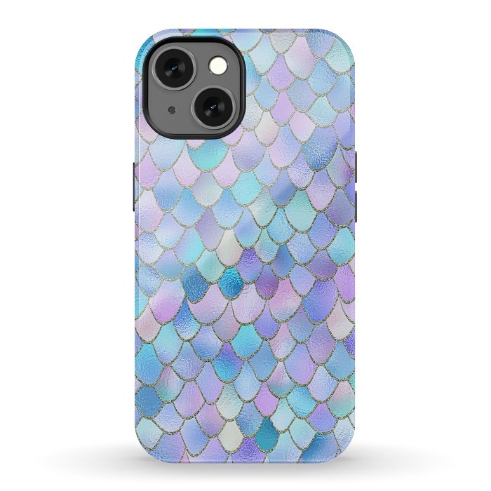 iPhone 13 StrongFit Lavender Wonky Metal Mermaid Scales by  Utart