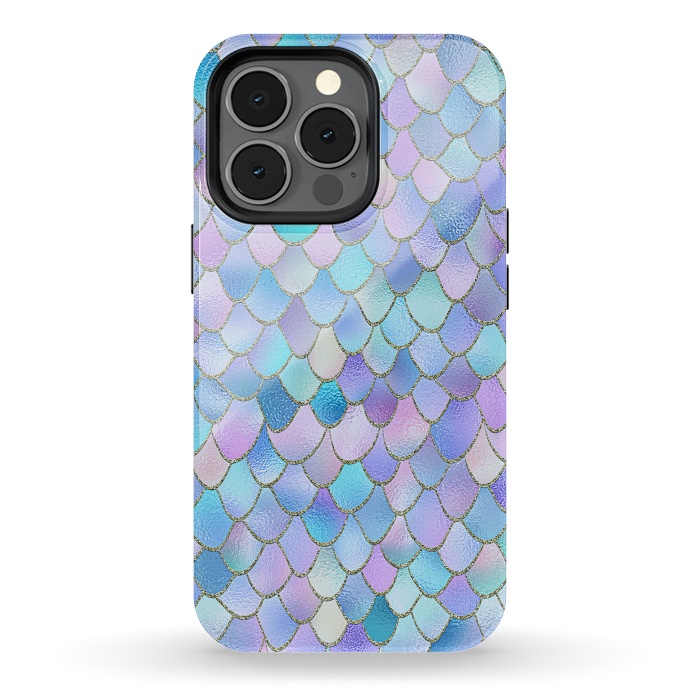 iPhone 13 pro StrongFit Lavender Wonky Metal Mermaid Scales by  Utart