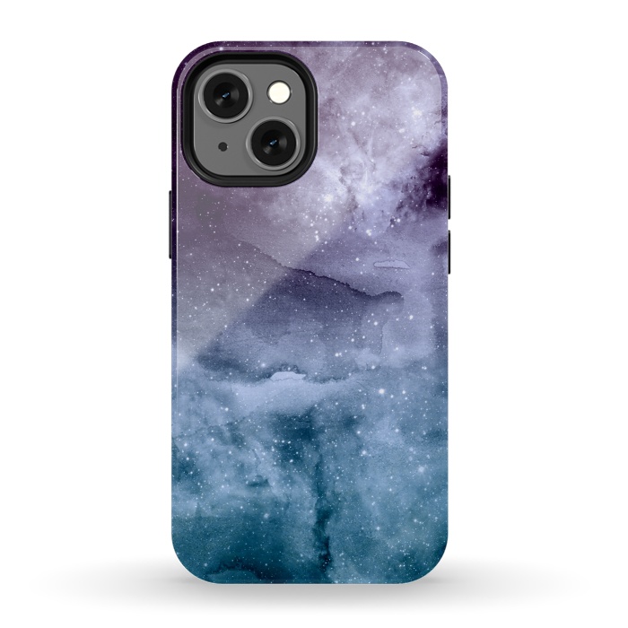 iPhone 13 mini StrongFit Watercolor and nebula abstract design by InovArts