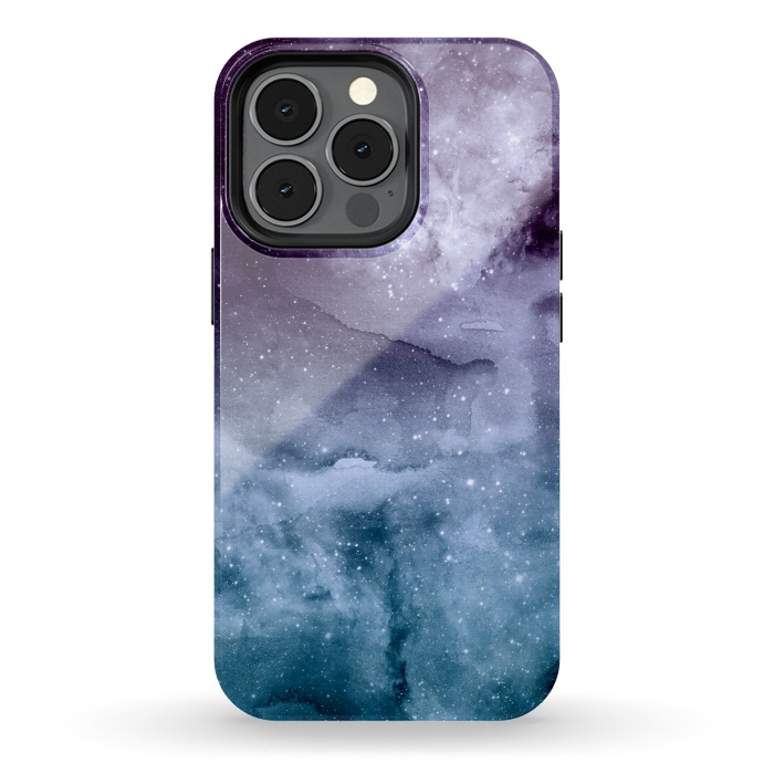 iPhone 13 pro StrongFit Watercolor and nebula abstract design by InovArts