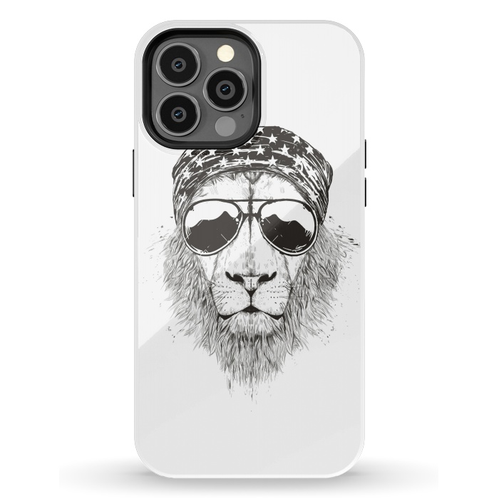 iPhone 13 Pro Max StrongFit Wild lion (bw) by Balazs Solti
