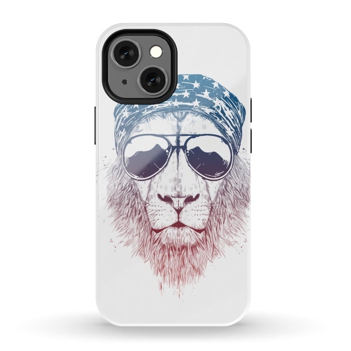 iPhone 13 mini StrongFit Wild lion III by Balazs Solti