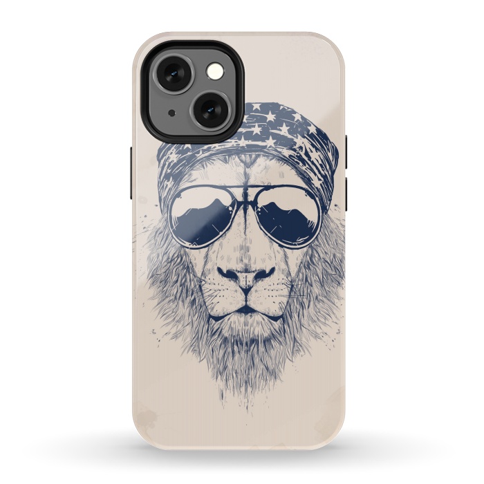 iPhone 13 mini StrongFit Wild lion by Balazs Solti
