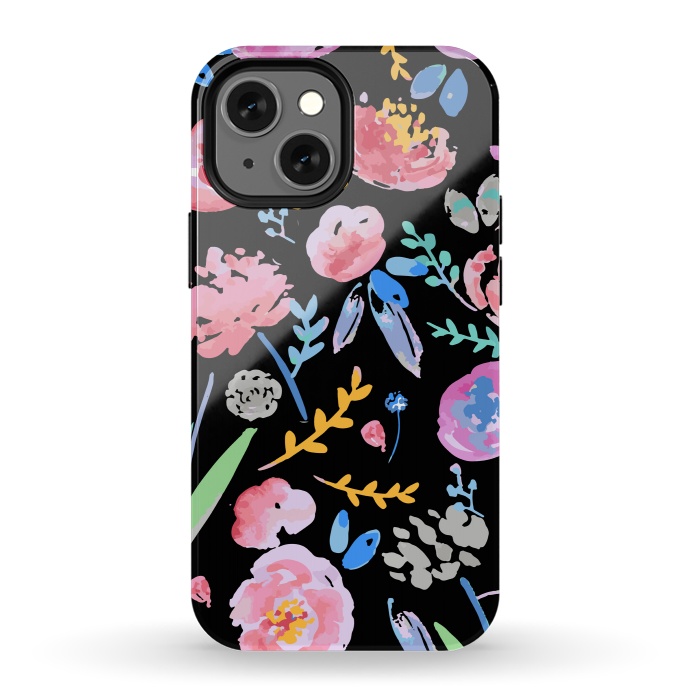 iPhone 13 mini StrongFit Watercolor Florals by MUKTA LATA BARUA
