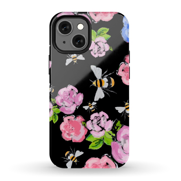 iPhone 13 mini StrongFit Dark Blooms by MUKTA LATA BARUA