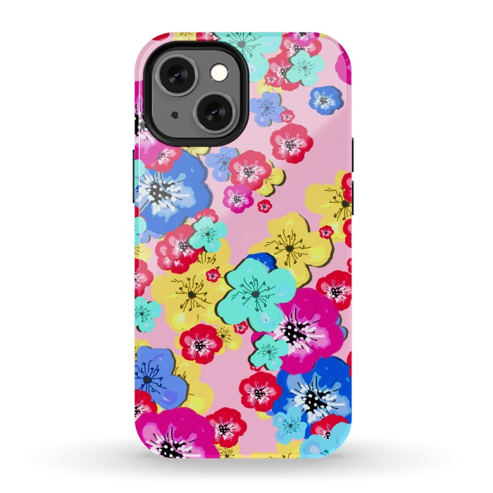 iPhone 13 mini StrongFit Pretty Flowers by MUKTA LATA BARUA