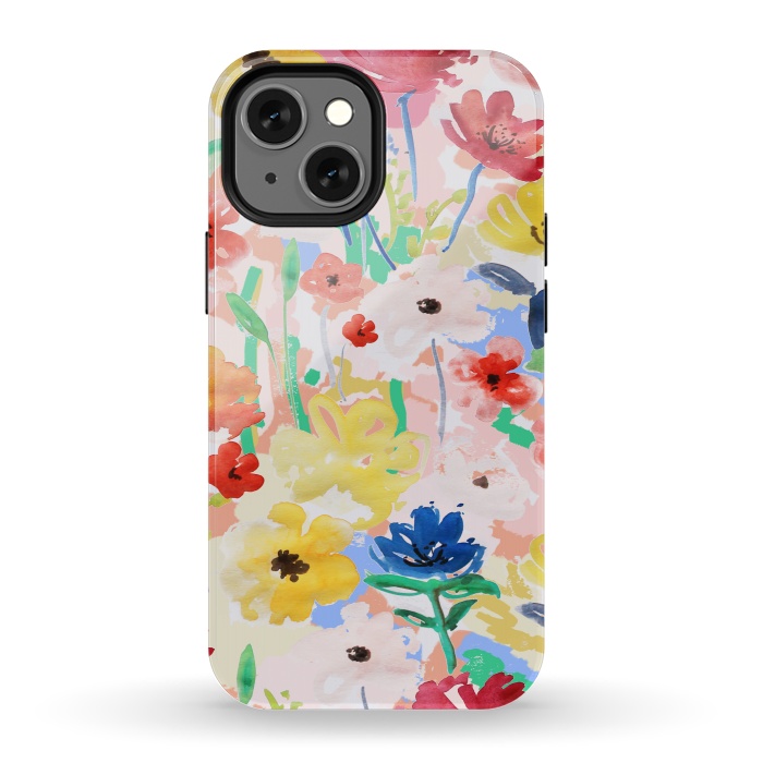 iPhone 13 mini StrongFit Watercolor Florals 002 by MUKTA LATA BARUA