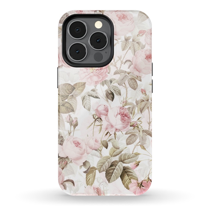iPhone 13 pro StrongFit Romantic Vintage Roses Pattern by  Utart