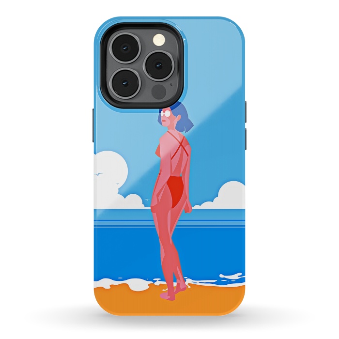 iPhone 13 pro StrongFit Summer Girl at the Beach by DaDo ART