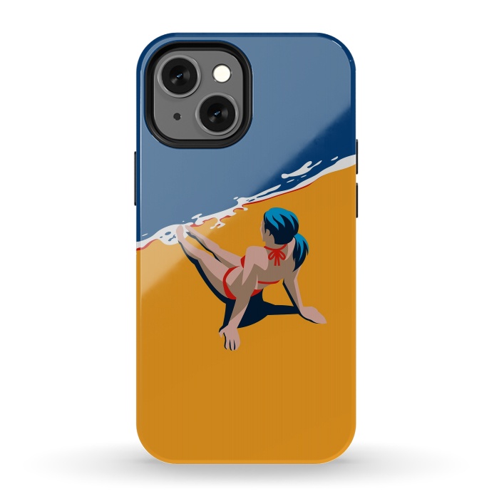 iPhone 13 mini StrongFit Girl at the beach by DaDo ART