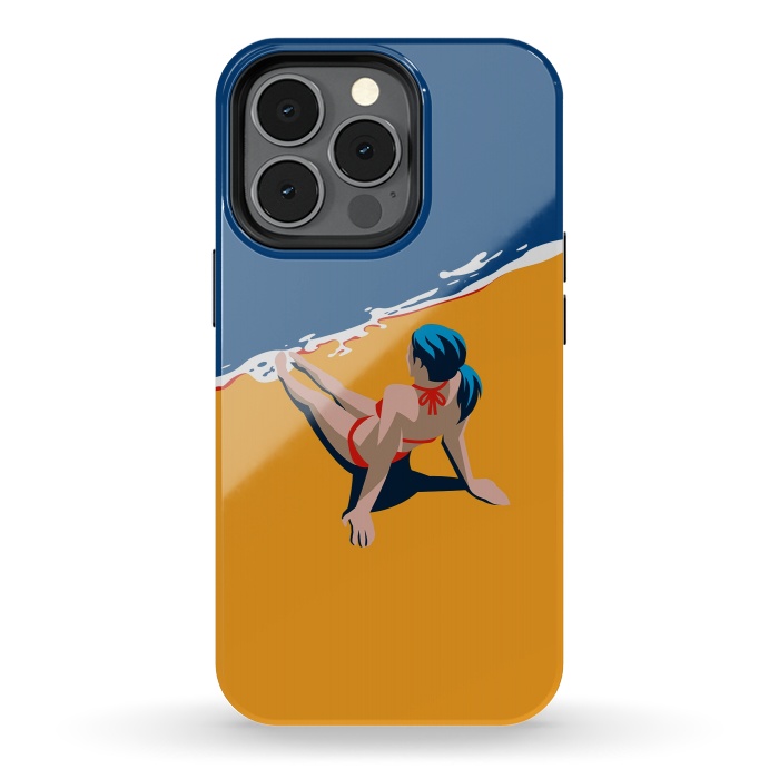iPhone 13 pro StrongFit Girl at the beach by DaDo ART