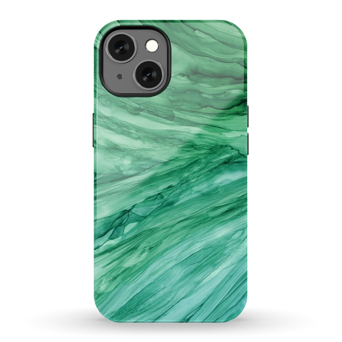 iPhone 13 StrongFit Emerald Green Marble by Becky Starsmore