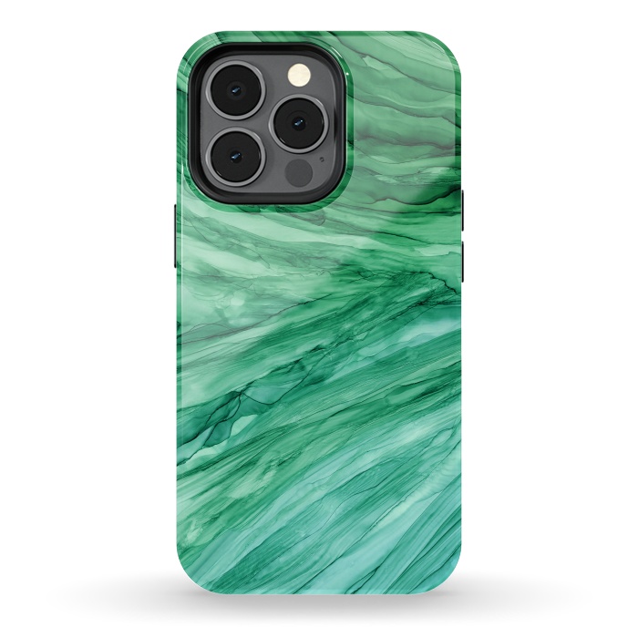 iPhone 13 pro StrongFit Emerald Green Marble by Becky Starsmore