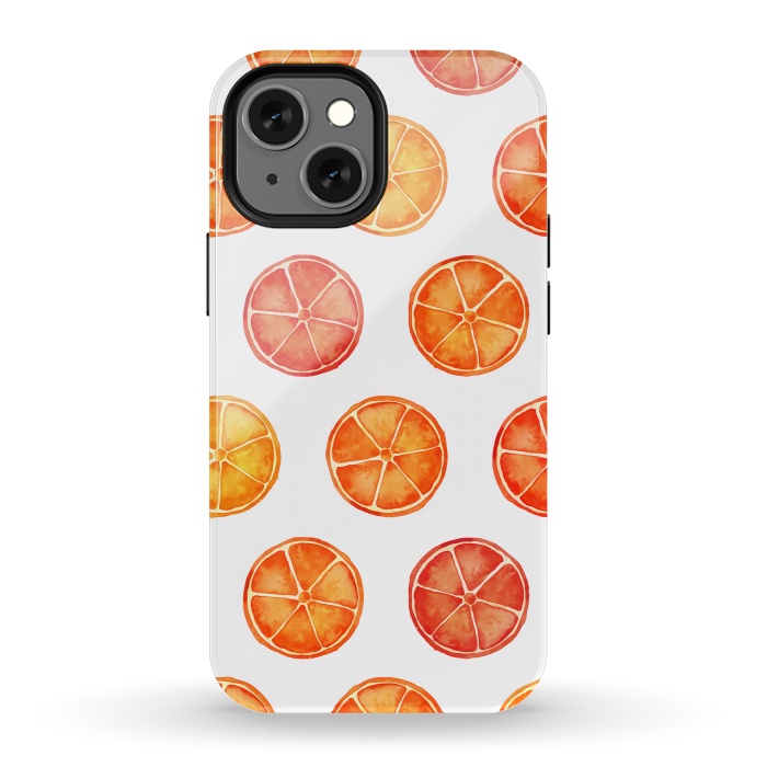 iPhone 13 mini StrongFit Orange Slices Citrus Print by Becky Starsmore