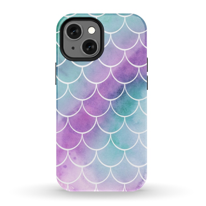 iPhone 13 mini StrongFit Dreamy Pastel Mermaid Scales by Becky Starsmore