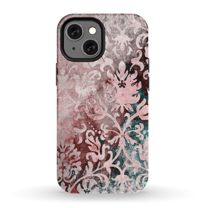 iPhone 13 mini StrongFit Rosegold Damask 2 by Andrea Haase