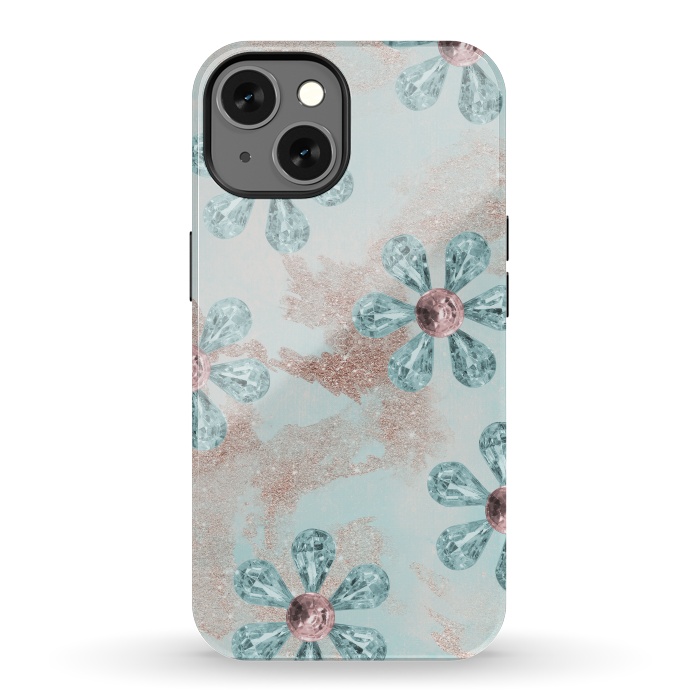 iPhone 13 StrongFit Rhinesone Flower Sparkle by Andrea Haase