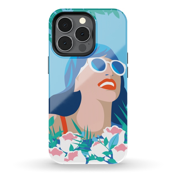 iPhone 13 pro StrongFit Blue Summer Girl by DaDo ART