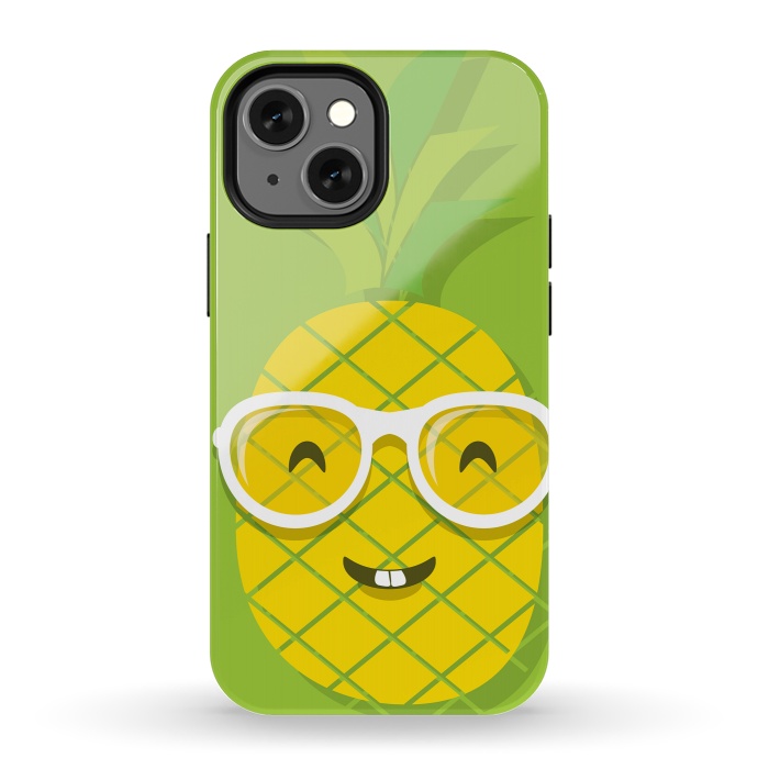 iPhone 13 mini StrongFit Summer Fun - Smiling Pineapple by DaDo ART