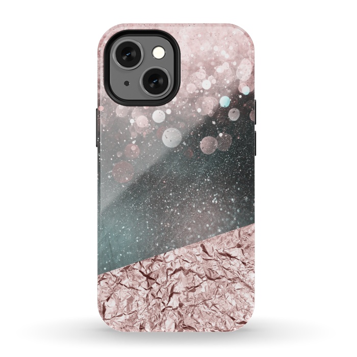 iPhone 13 mini StrongFit Rosegold Sparkle 2 by Andrea Haase