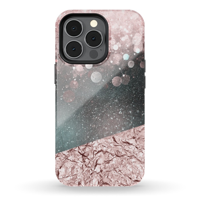 iPhone 13 pro StrongFit Rosegold Sparkle 2 by Andrea Haase