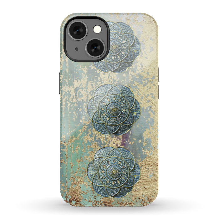 iPhone 13 StrongFit Precious Embellishment On Gold And Teal by Andrea Haase