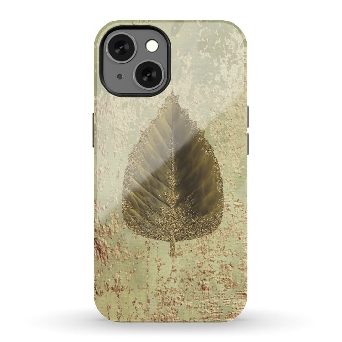 iPhone 13 StrongFit Golden Leaf And Sparkle by Andrea Haase