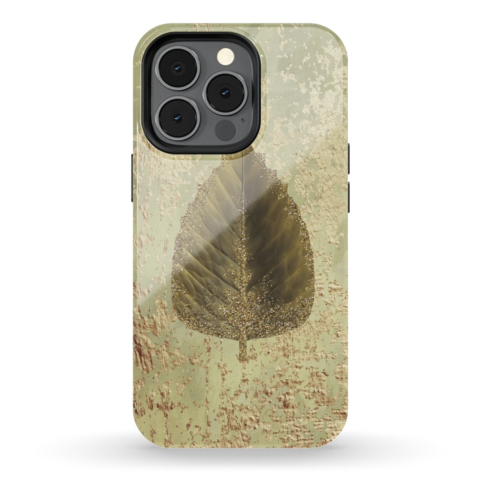 iPhone 13 pro StrongFit Golden Leaf And Sparkle by Andrea Haase