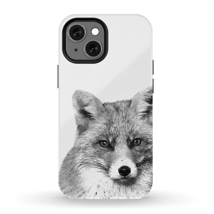 iPhone 13 mini StrongFit Black and White Fox by Alemi