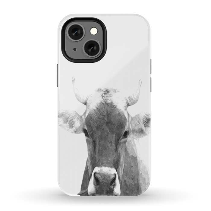 iPhone 13 mini StrongFit Black and White Cow by Alemi