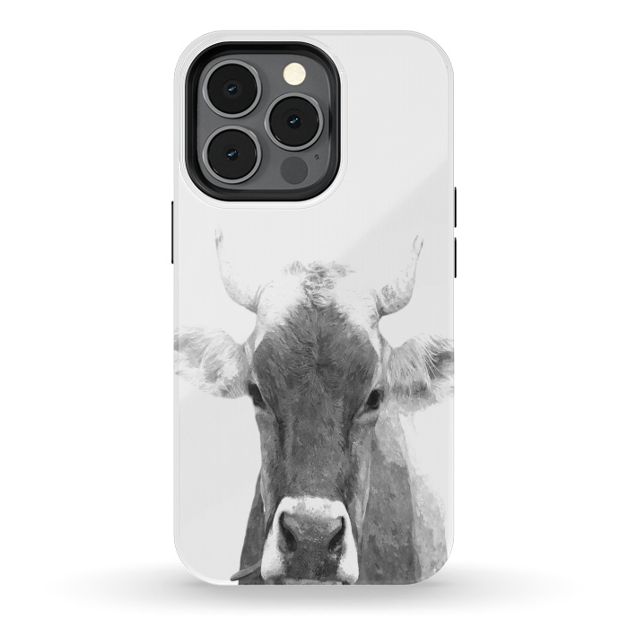 iPhone 13 pro StrongFit Black and White Cow by Alemi