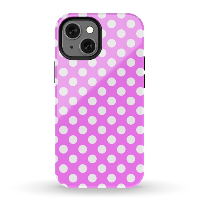 iPhone 13 mini StrongFit Polka Dots Pink by Alemi