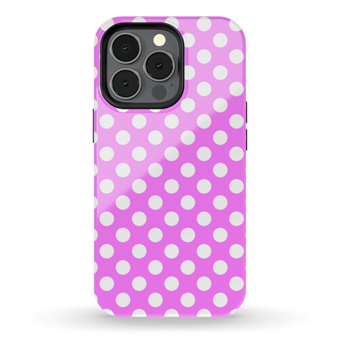 iPhone 13 pro StrongFit Polka Dots Pink by Alemi