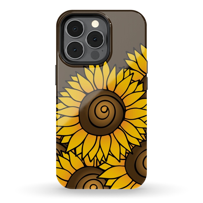 iPhone 13 pro StrongFit Sunflower by Majoih