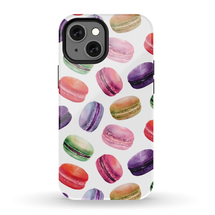 iPhone 13 mini StrongFit Macaroon Dance on White by DaDo ART