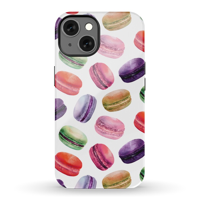 iPhone 13 StrongFit Macaroon Dance on White by DaDo ART