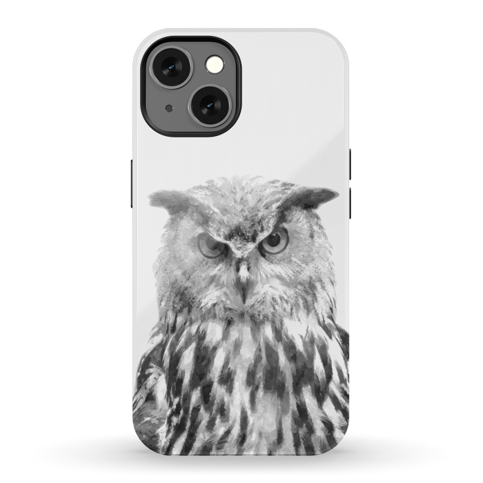 iPhone 13 StrongFit Black and White Owl by Alemi