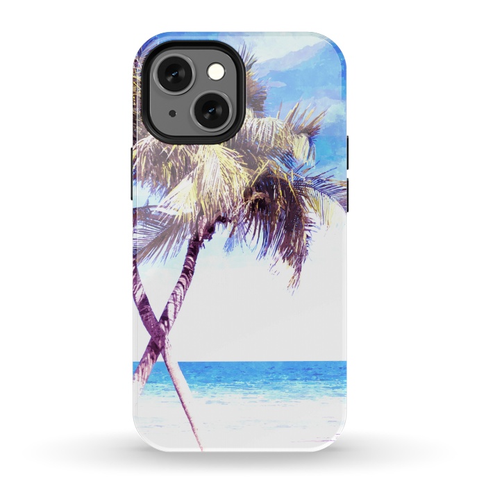 iPhone 13 mini StrongFit Palm Trees Beach by Alemi