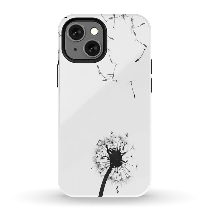iPhone 13 mini StrongFit Black and White Dandelion #2 by Alemi
