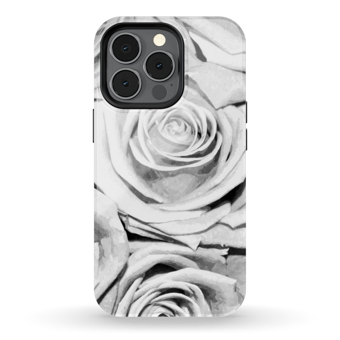 iPhone 13 pro StrongFit Black and White Roses by Alemi
