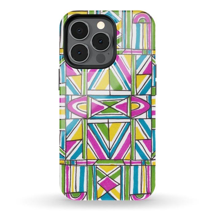 iPhone 13 pro StrongFit Geometric Pattern by Laura K Maxwell