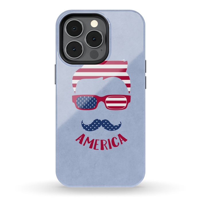 iPhone 13 pro StrongFit American Hipster Face 4th July by Andrea Haase