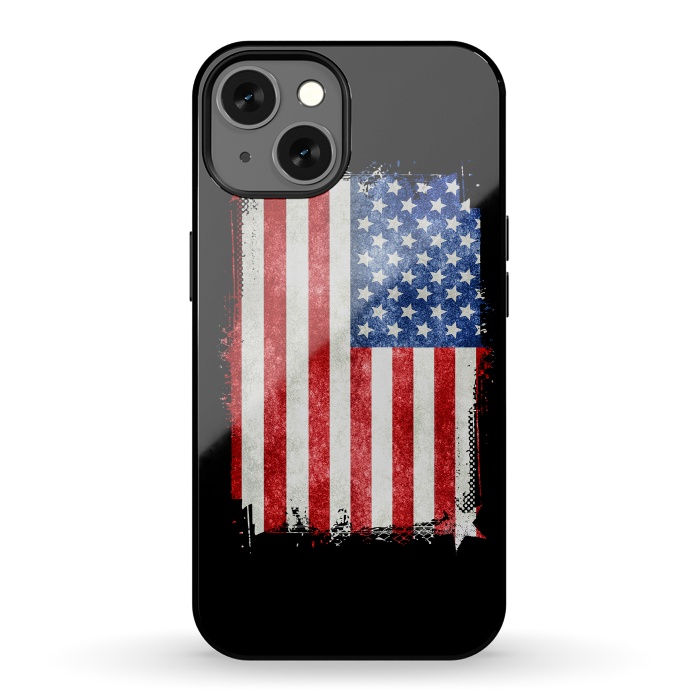 iPhone 13 StrongFit American Flag Grunge Style by Andrea Haase
